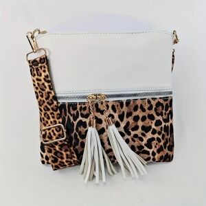 Chic Leopard and White Crossbody Bag